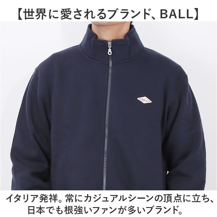 BACKYARD FAMILY「BALL ジャケット ボール 64537 通販 裏起毛 ワッペン付きスタンドジャケット ブルゾン」|その他|