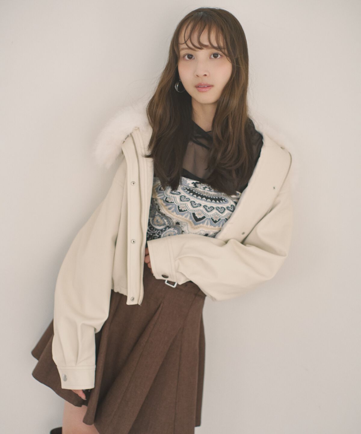 アンドクチュール「ベルト付きフレアミニスカート」|フレア|