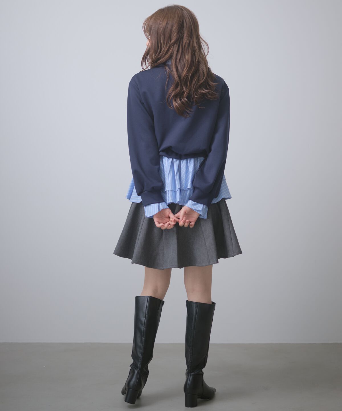 アンドクチュール「ベルト付きフレアミニスカート」|フレア|