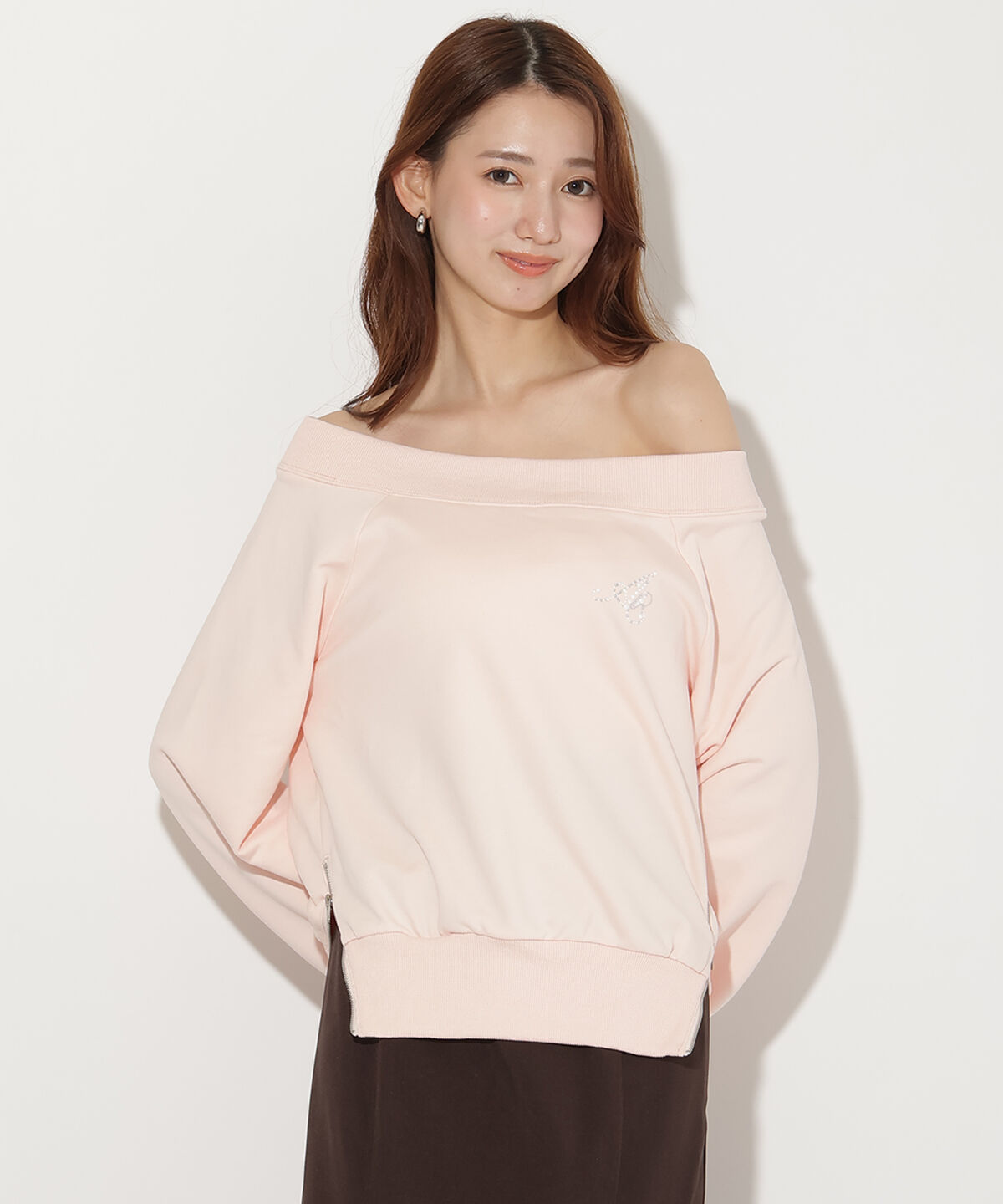 アンドクチュール「サイドジップオフショルスウェットプルオーバー」|Tシャツ・カットソー|