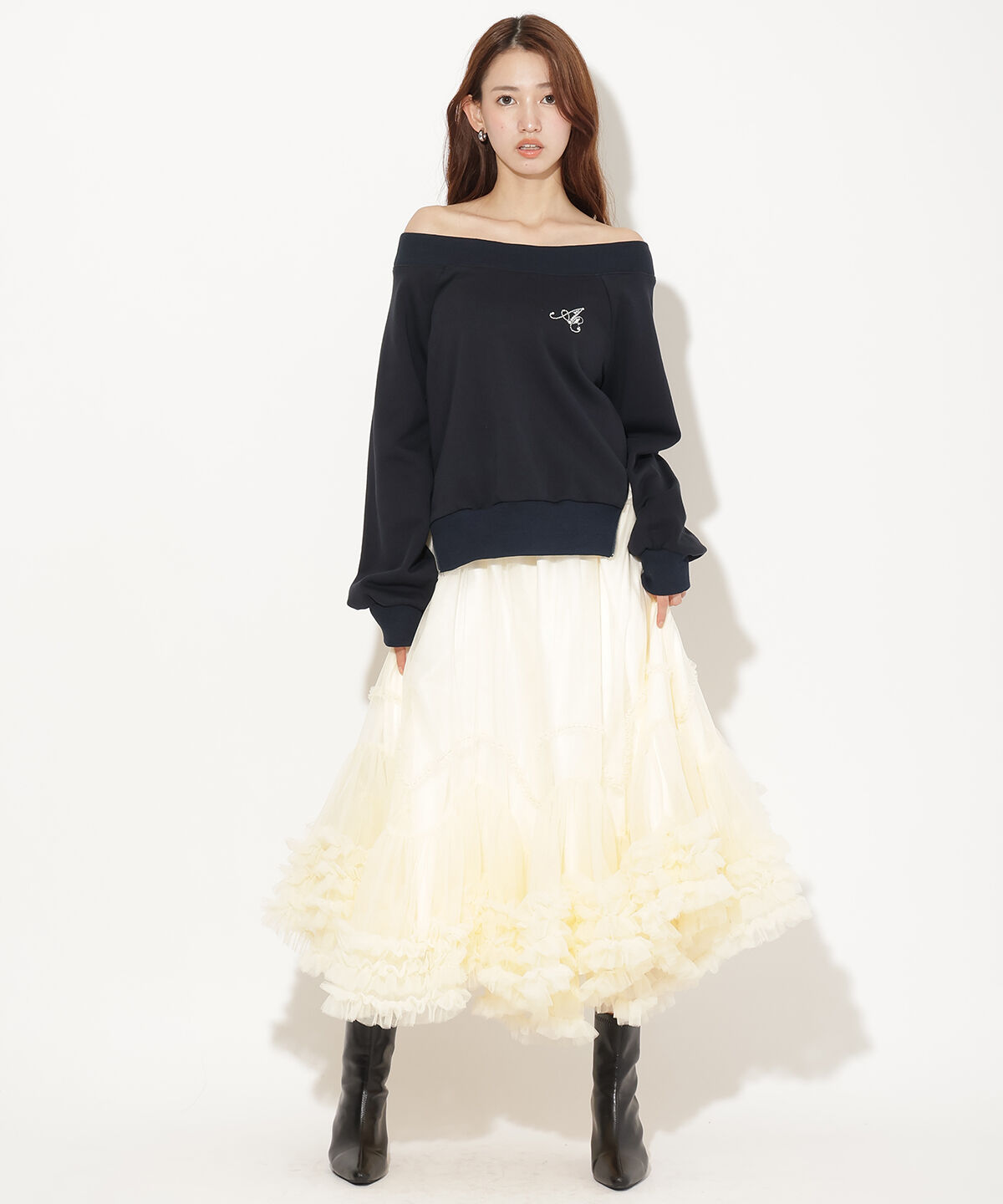 アンドクチュール「サイドジップオフショルスウェットプルオーバー」|Tシャツ・カットソー|