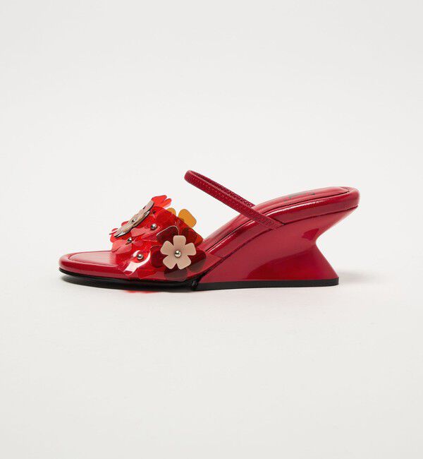 ODETTE E ODILE「＜SY＞フラワーウェッジ サンダル60」|サンダル|RED