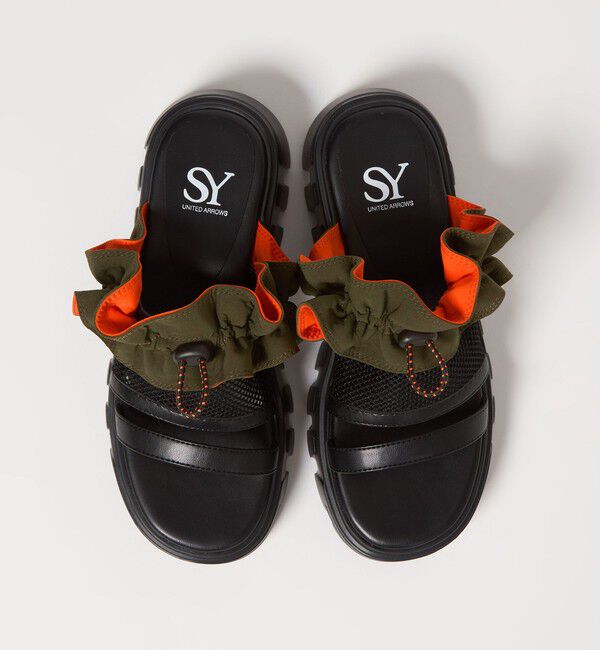 SY UNITED ARROWS「＜SY＞フリルメッシュ サンダル50」|サンダル|