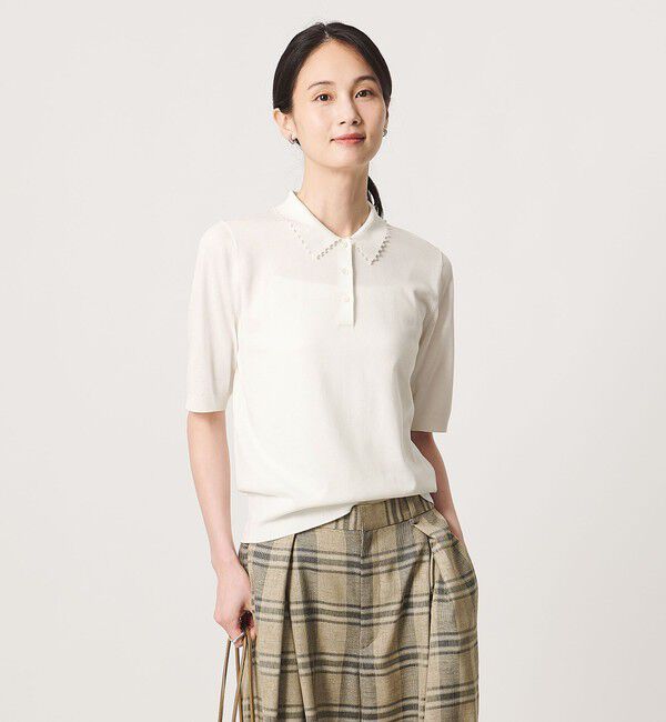 UNITED ARROWS「パールライク ポロニット ‐ウォッシャブル‐」|ニット・セーター|