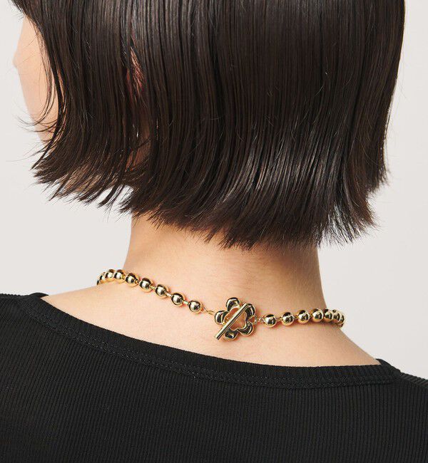 UNITED ARROWS「フラワークラスプ ボールチェーン ネックレス」|ネックレス|