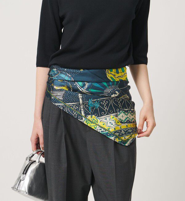 UNITED ARROWS「＜manipuri＞SILK 65&times;65 スカーフ 26FW」|バンダナ・スカーフ|YELLOW