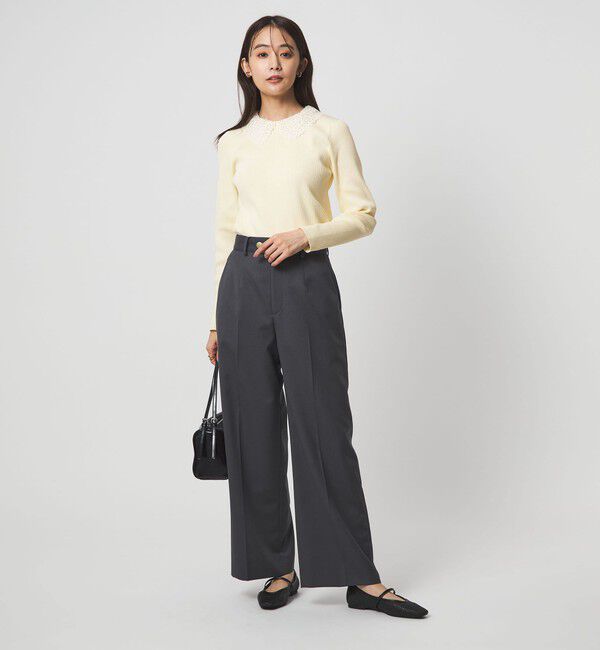 UNITED ARROWS green label relaxing「リブ エリレース 2WAY ニット プルオーバー ウォッシャブル」|ニット・セーター|