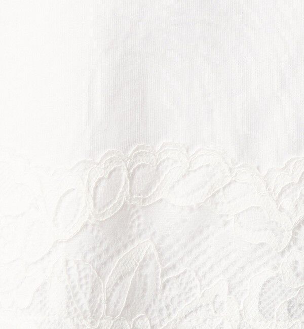 UNITED ARROWS green label relaxing「【WEB限定】＜at ease＞イレヘム レース ドッキング ショートスリーブ カットソー」|Tシャツ・カットソー|