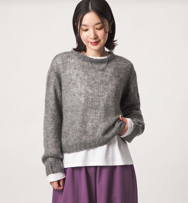 UNITED ARROWS green label relaxing「【WEB限定】＜at ease＞ ニット &times; Tシャツ セット」|ニット・セーター|MD.GRAY