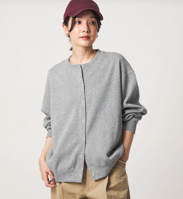 UNITED ARROWS green label relaxing「【WEB限定】＜at ease＞ダブルフェイス クルーネック カットソー カーディガン」|カーディガン|