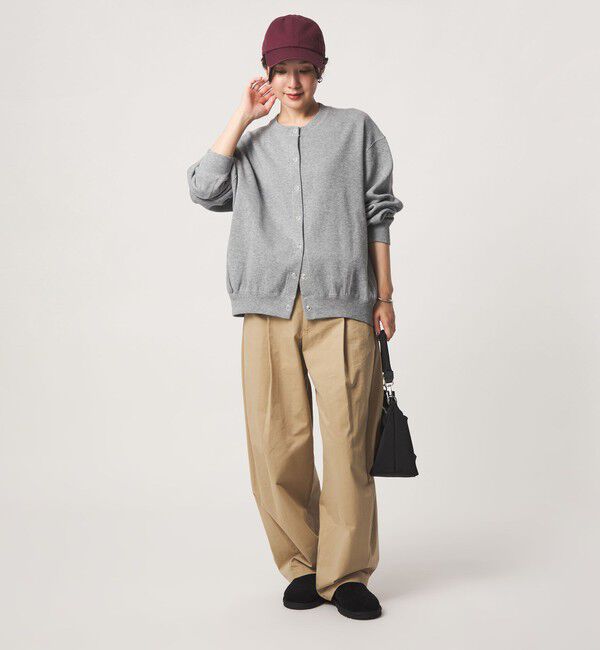 UNITED ARROWS green label relaxing「【WEB限定】＜at ease＞ダブルフェイス クルーネック カットソー カーディガン」|カーディガン|
