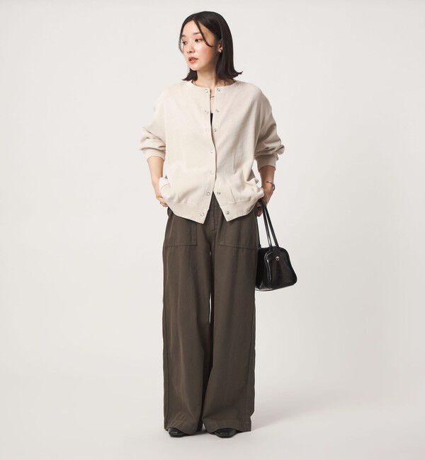 UNITED ARROWS green label relaxing「【WEB限定】＜at ease＞ダブルフェイス クルーネック カットソー カーディガン」|カーディガン|