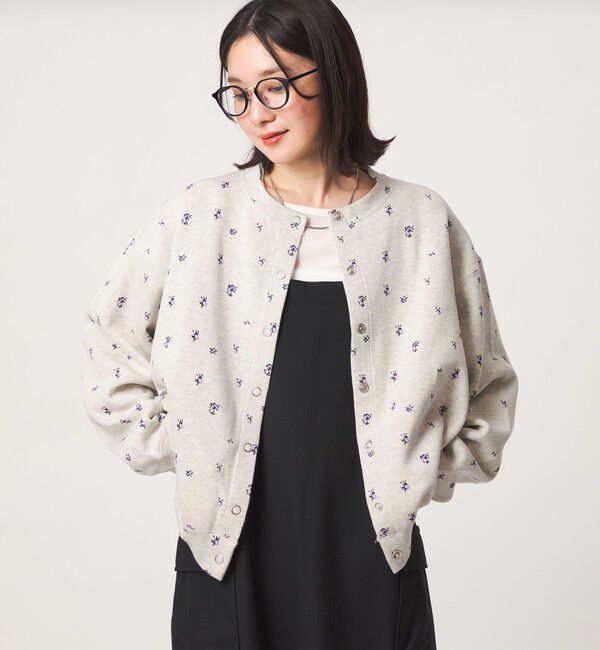 UNITED ARROWS green label relaxing「【WEB限定】＜at ease＞ダブルフェイス クルーネック カットソー カーディガン」|カーディガン|