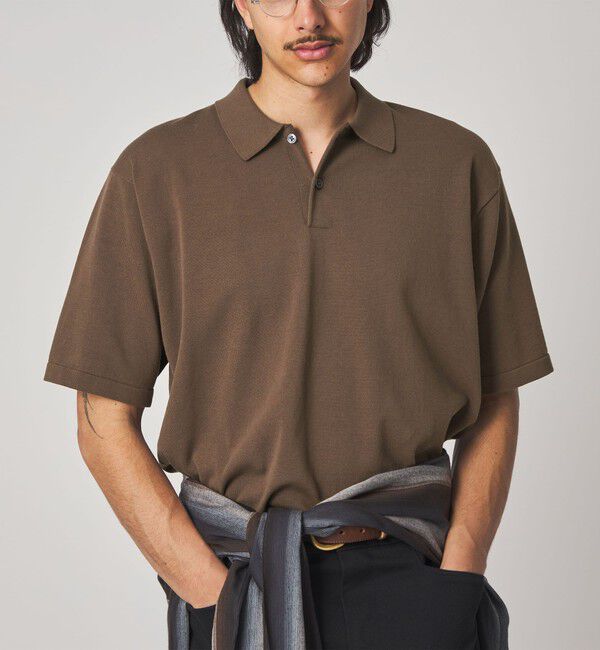 25SS Steven Alan ハイツイスト ニットポロ XL Steven Alan＞ ハイツイスト ニット ショートスリーブ ポロシャツ