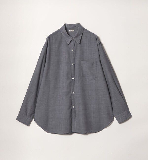 STEVEN ALAN「＜Steven Alan＞ サイロ ウール レギュラーカラー シャツ LOOSE」|シャツ・ブラウス|NAVY
