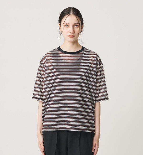 BEAUTY&YOUTH UNITED ARROWS「コットンポリエステル シアーボーダー Tシャツ」|Tシャツ・カットソー|