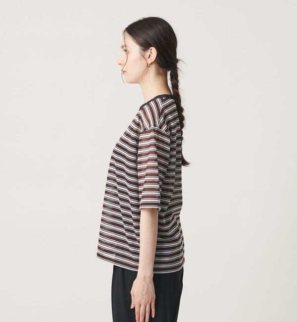 BEAUTY&YOUTH UNITED ARROWS「コットンポリエステル シアーボーダー Tシャツ」|Tシャツ・カットソー|