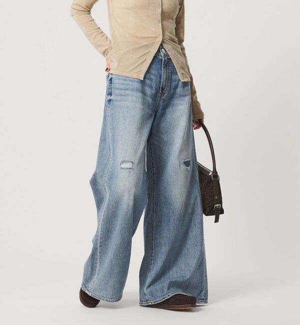 BEAUTY&YOUTH UNITED ARROWS「【別注】＜NEEDBY heritage＞ワイドフレア デニムパンツ/コバルト」|デニム|