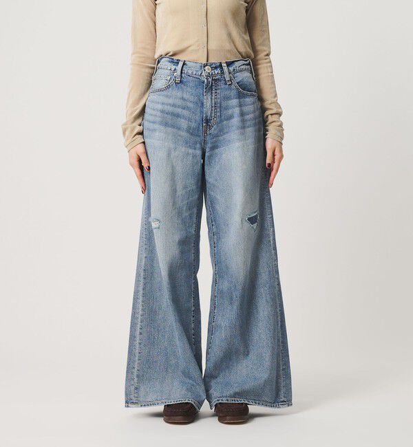 BEAUTY&YOUTH UNITED ARROWS「【別注】＜NEEDBY heritage＞ワイドフレア デニムパンツ/コバルト」|デニム|
