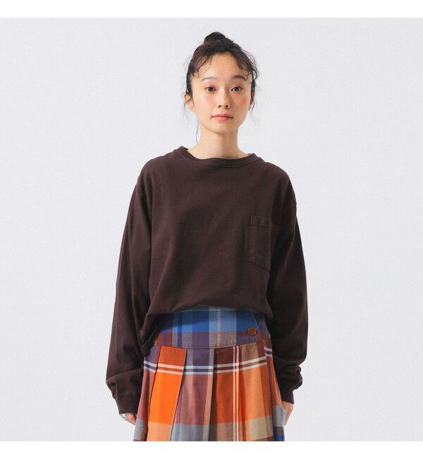 BEAMSBOY「【別注】Goodwear &times; BEAMS BOY / カスタム ビッグ ロングスリーブ Tシャツ」|Tシャツ・カットソー|BROWN