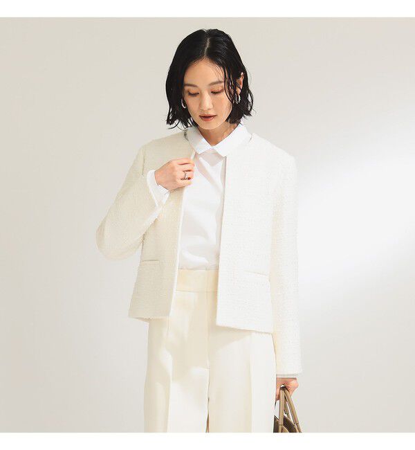 Demi-Luxe BEAMS 「ツイード クルーネック ジャケット＊」|ダッフルコート|