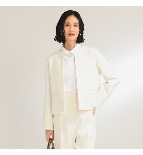 Demi-Luxe BEAMS 「ツイード クルーネック ジャケット＊」|ダッフルコート|
