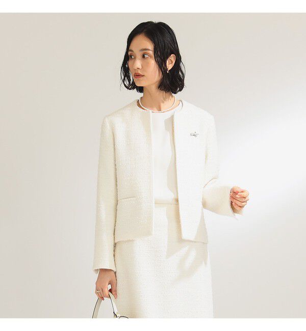 Demi-Luxe BEAMS 「ツイード クルーネック ジャケット＊」|ダッフルコート|