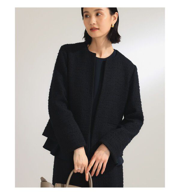 Demi-Luxe BEAMS 「ツイード クルーネック ジャケット＊」|ダッフルコート|