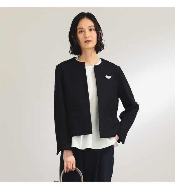 Demi-Luxe BEAMS 「ツイード クルーネック ジャケット＊」|ダッフルコート|