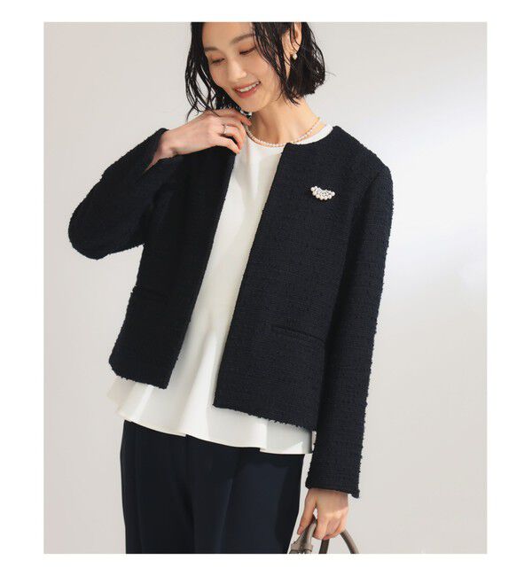 Demi-Luxe BEAMS 「ツイード クルーネック ジャケット＊」|ダッフルコート|