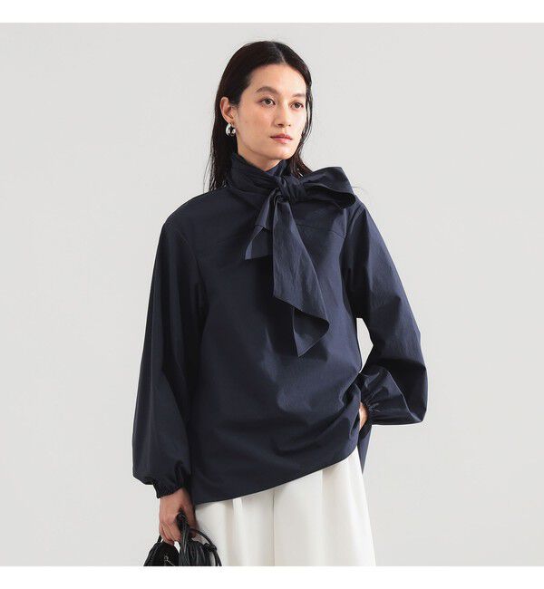 Demi-Luxe BEAMS 「【CLASSY.10月号掲載】マルチウェイ ボウタイ ブラウス」|シャツ・ブラウス|NAVY