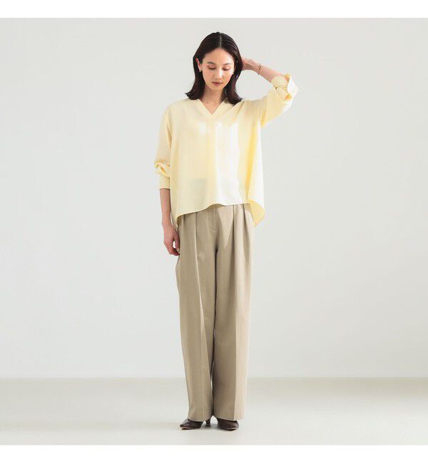 Demi-Luxe BEAMS 「ストレッチ サテン ブラウス」|シャツ・ブラウス|