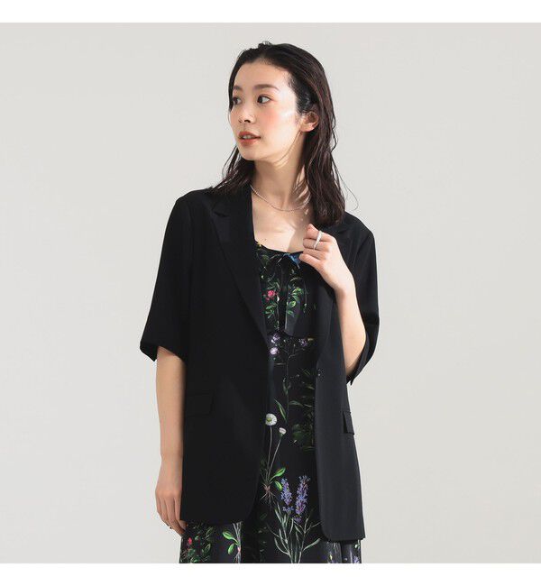 Demi-Luxe BEAMS 「シアー ハーフスリーブ ジャケット」|ダッフルコート|