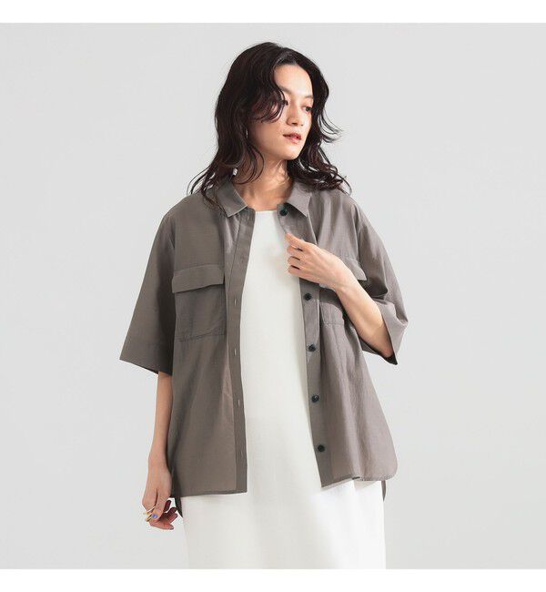 Demi-Luxe BEAMS 「コットン アセテート オーバーシャツ」|シャツ・ブラウス|
