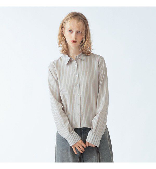 Ray BEAMS 「ストライプ 切替 シャツ」|シャツ・ブラウス|BEIGE