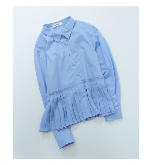 Ray BEAMS 「プリーツ キリカエ レギュラーカラー シャツ」|シャツ・ブラウス|Blue