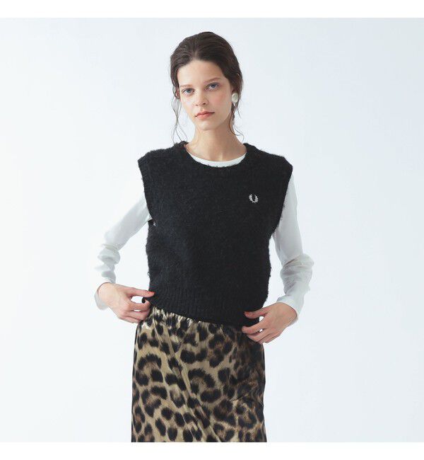 BEAMS SELECTION for WOMEN「【別注】FRED PERRY フラッフィー ベスト」|ベスト・ジレ|CHARCOAL MAIL