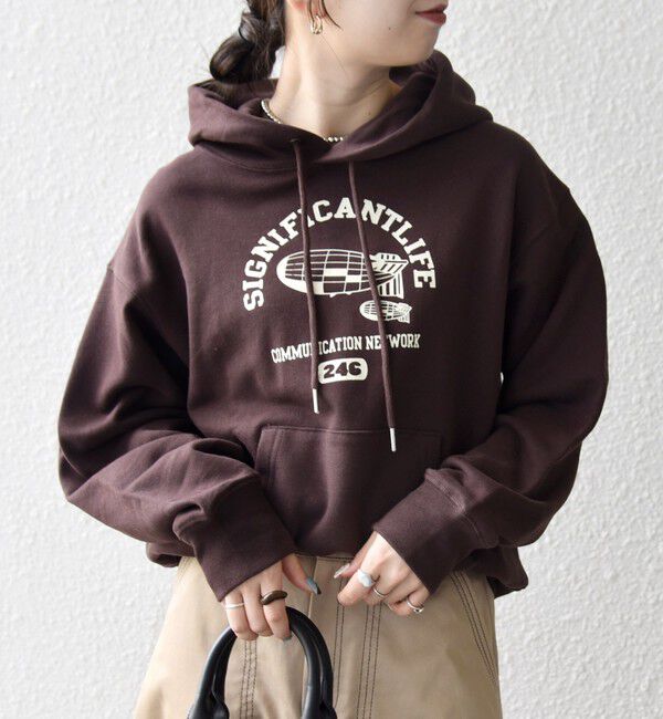 SHIPS any「【SHIPS any別注】THE KNiTS:〈洗濯機可能〉ロゴプリント フーディー パーカー」|パーカー|