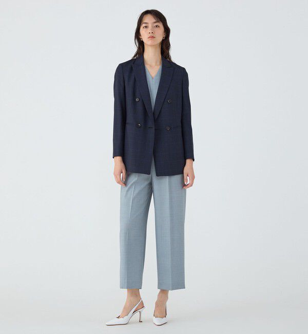 TOMORROWLAND collection「365 BLUE WINDOWPANE ダブルブレストジャケット」|テーラードジャケット|