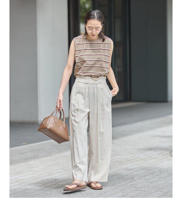 JOURNAL STANDARD「《追加3》汗ジミ防止天竺ボーダーノースリーブ」|Tシャツ・カットソー|