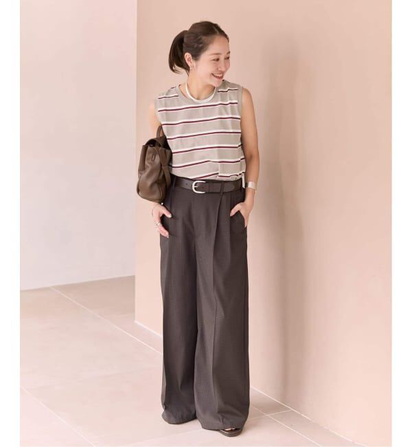 JOURNAL STANDARD「《追加3》汗ジミ防止天竺ボーダーノースリーブ」|Tシャツ・カットソー|
