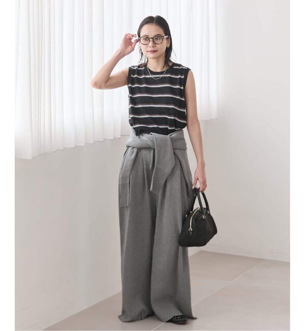 JOURNAL STANDARD「《追加3》汗ジミ防止天竺ボーダーノースリーブ」|Tシャツ・カットソー|
