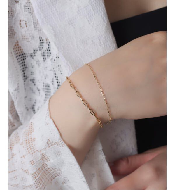 Lilas by Spick&Span「ペーパークリップチェーン17cmブレスレット K10」|ブレスレット・バングル|