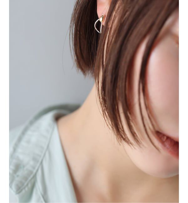 Lilas by Spick&Span「《WEB限定》バイカラー2WAYティアドロップピアス K10（両耳）」|ピアス|