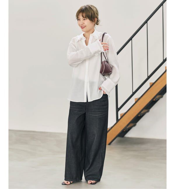 Spick and Span「《WEB限定 / 追加》フリルカラーブラウス」|シャツ・ブラウス|