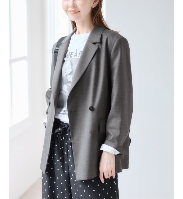 U by SPICK&SPAN「ツイルストレッチダブルジャケット」|テーラードジャケット|