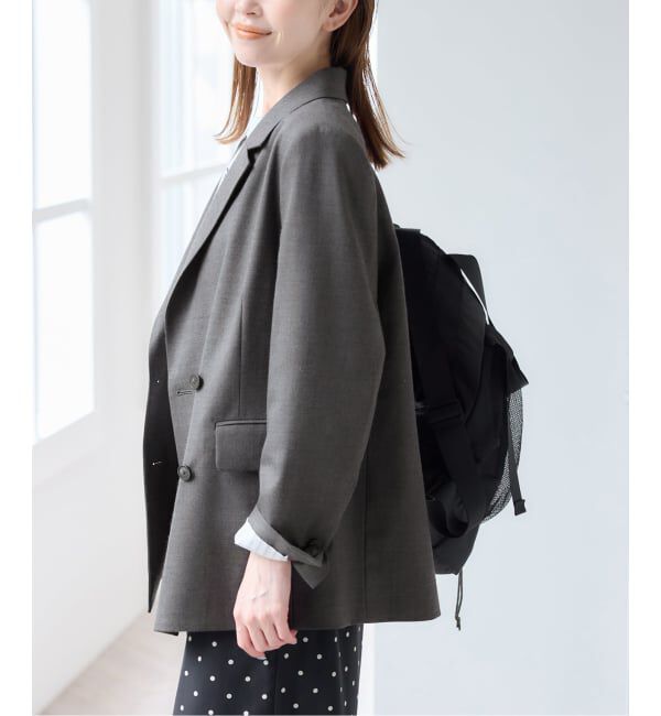 U by SPICK&SPAN「ツイルストレッチダブルジャケット」|テーラードジャケット|