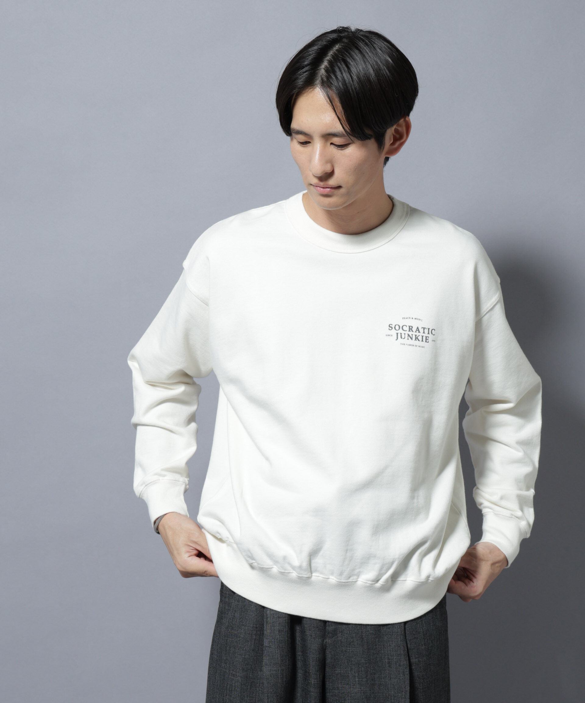 NANO universe「ヴィンテージライク エディトリアル デザインスウェット」|Tシャツ・カットソー|