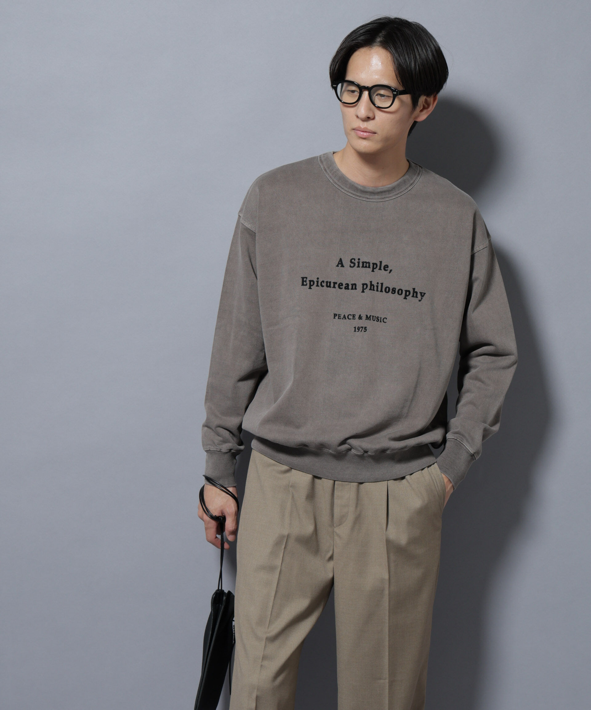 NANO universe「ヴィンテージライク エディトリアル デザインスウェット」|Tシャツ・カットソー|