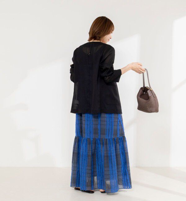 NOLLEY'S「【WEB＆一部店舗限定アイテム】【KIRYU】ウォッシャブルチェック柄カットジャガードワンピース」|ワンピース|
